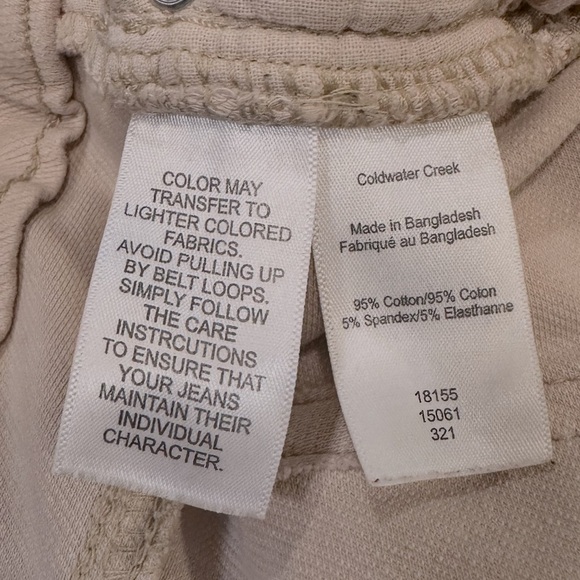 Coldwater Creek Pants Size 14 Light Beige Pull on Wide Elastic Waistband - Picture 8 of 15